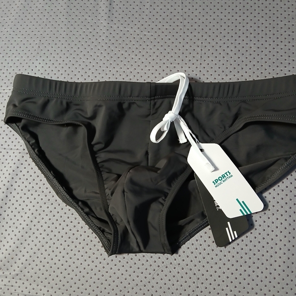 AIMPACT Mens Large Swim Briefs Sexy Surf Bathing Suit Bikini Swimsuit Dark - Picture 2 of 9